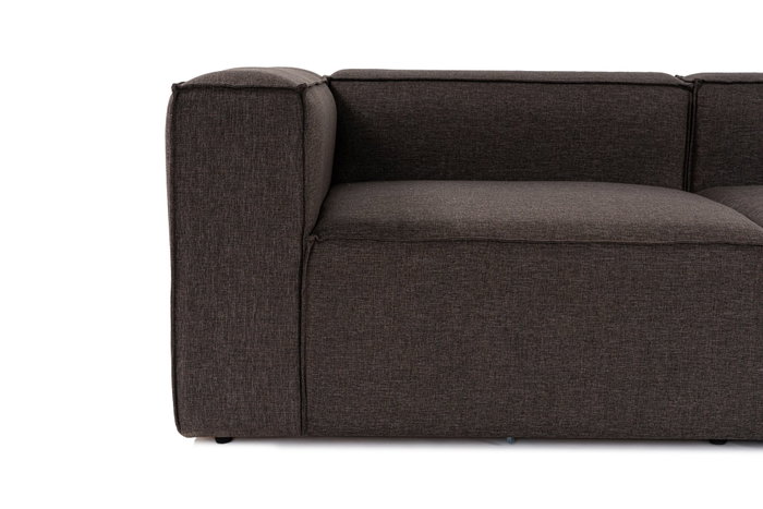 Atelier Del Sofa Sofá Esquinero Marrón Oscuro Lino 296x185x66 cm